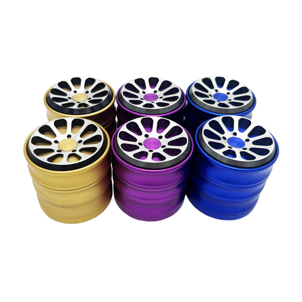 Wheel Design Magnetic Aluminum Grinder 6ct GD0096